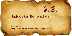 Hajduska Bereniké névjegykártya